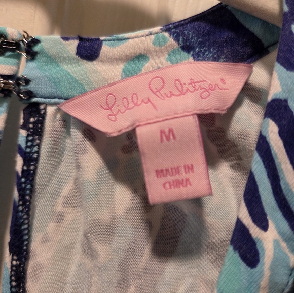 Lilly Pulitzer Bryce Romper Medium Bright Navy Crash the Bash - Picture 2 of 7